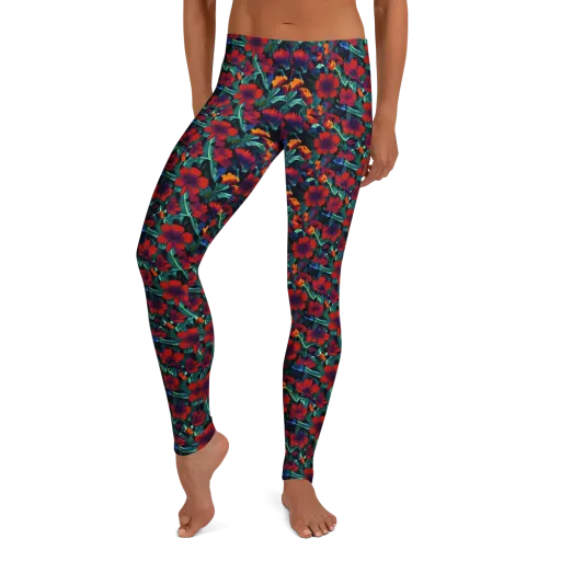Crimson Jungle on a Leggings