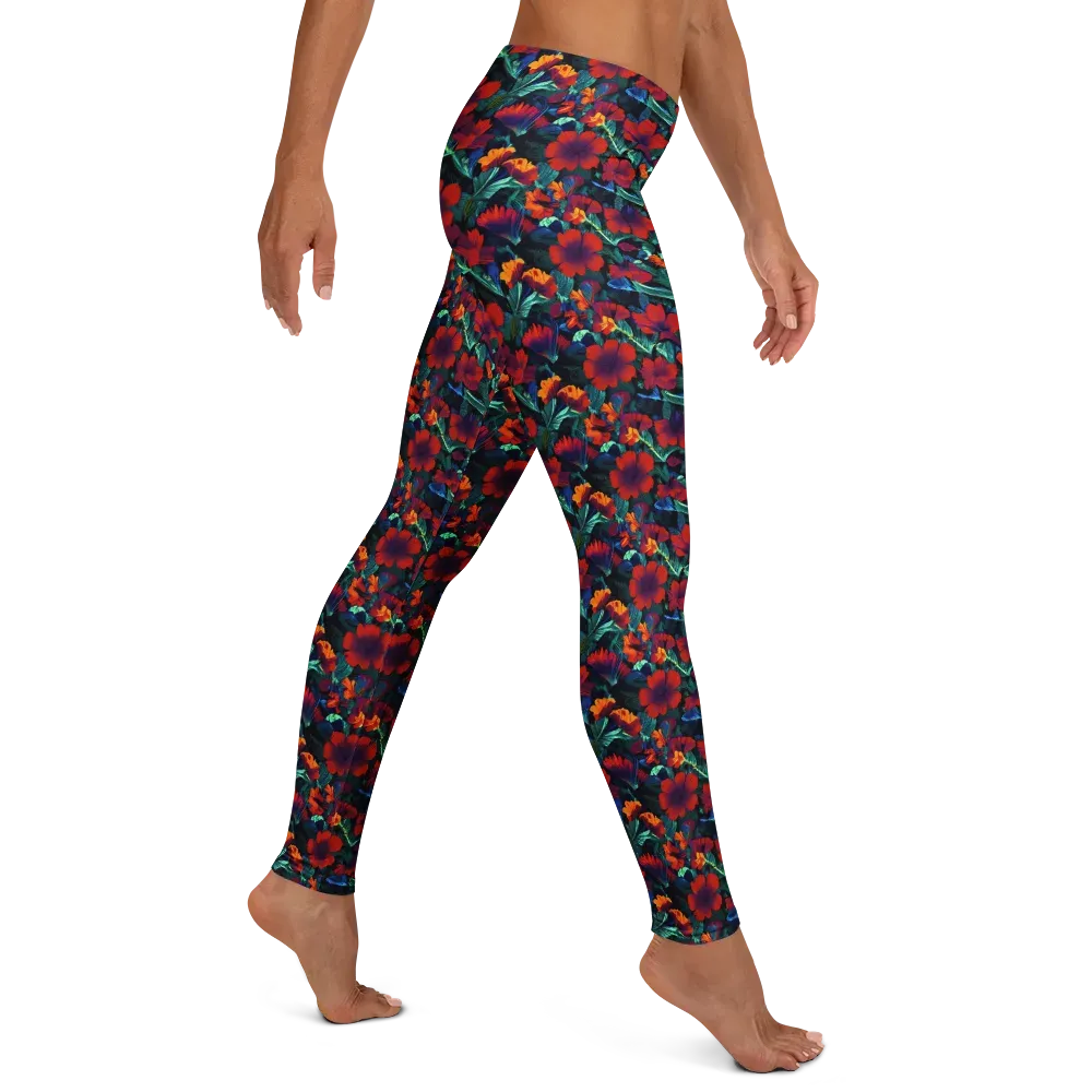 Crimson Jungle on Leggings — Right
