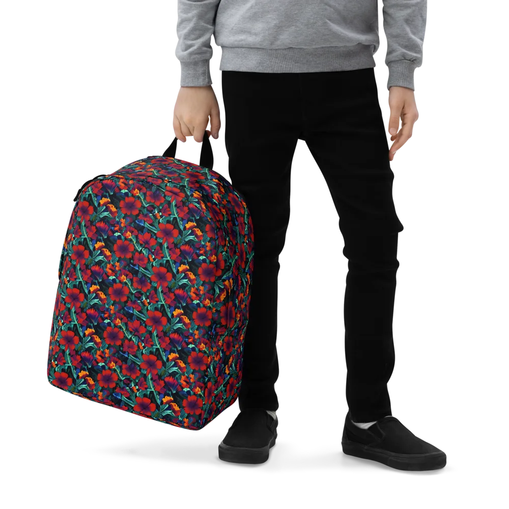 Crimson Jungle on Minimalist Backpack — Zoomed-in