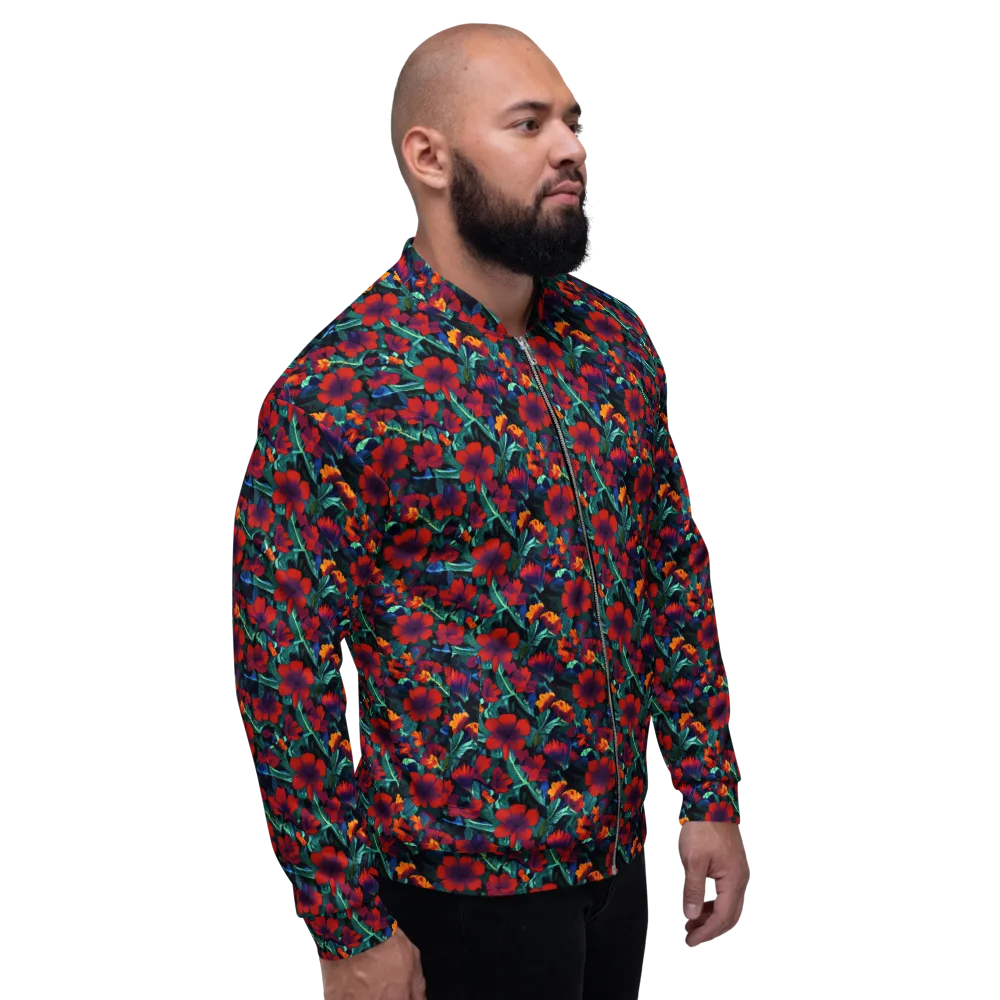 Crimson Jungle on Bomber Jacket — Right