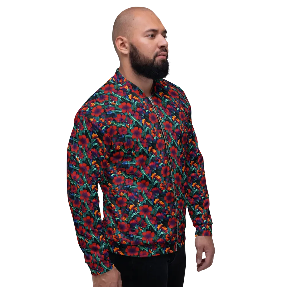 Crimson Jungle on Bomber Jacket — Right