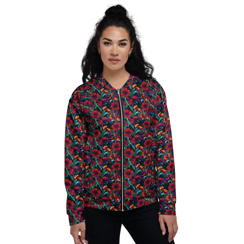 Crimson Jungle on Bomber Jacket — Front