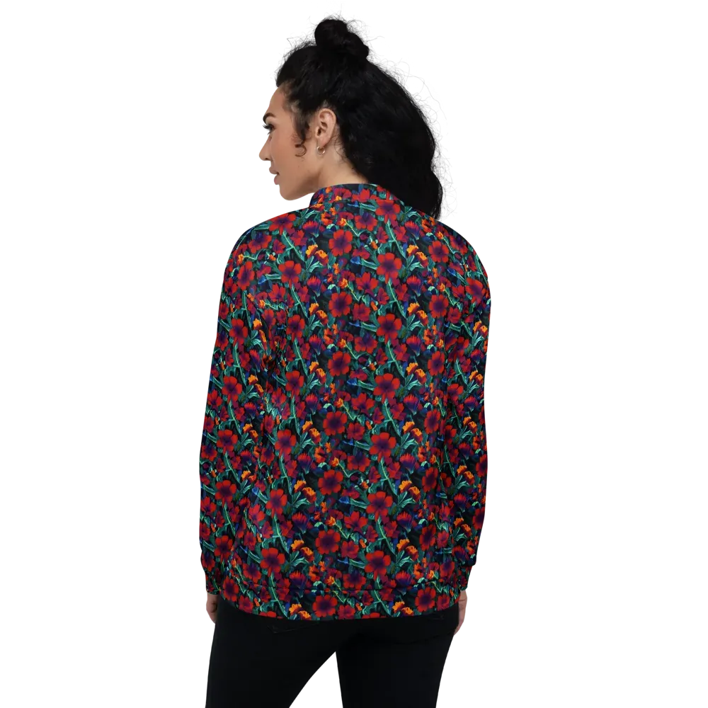 Crimson Jungle on Bomber Jacket — Back