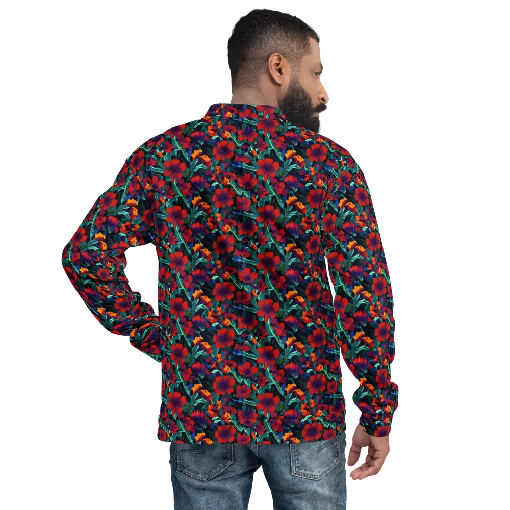 Crimson Jungle on Bomber Jacket — Back