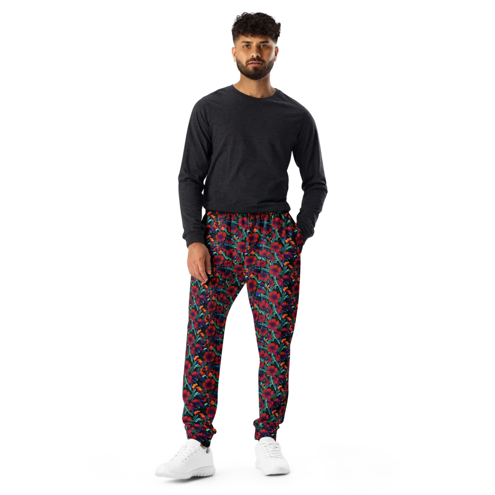 Crimson Jungle on Men's Joggers — Front
