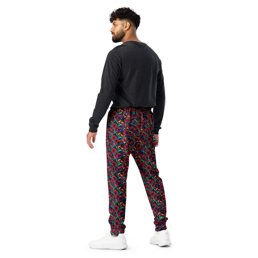 Crimson Jungle on Men's Joggers — Back