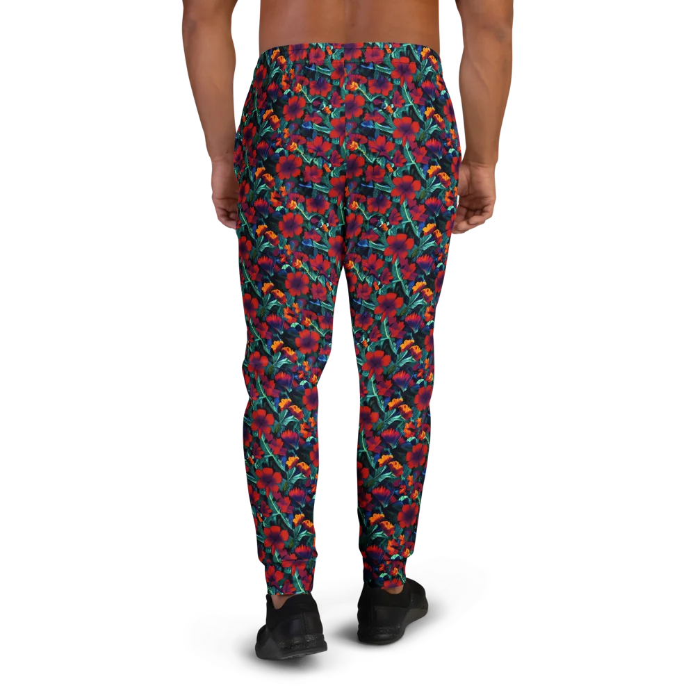 Crimson Jungle on Men's Joggers — Back