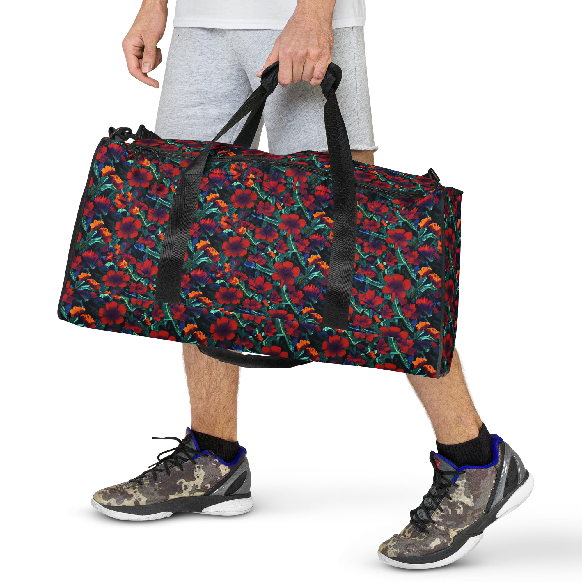 Crimson Jungle on Duffle Bag — Front