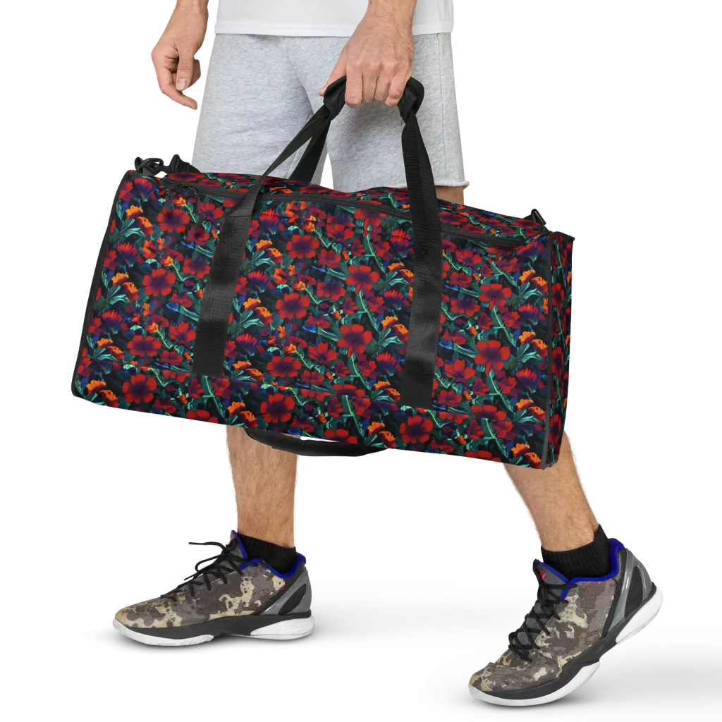 Crimson Jungle on Duffle Bag — Front