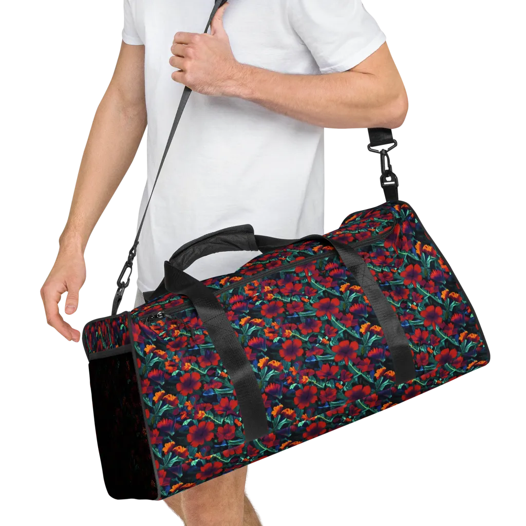 Crimson Jungle on Duffle Bag — Right Front