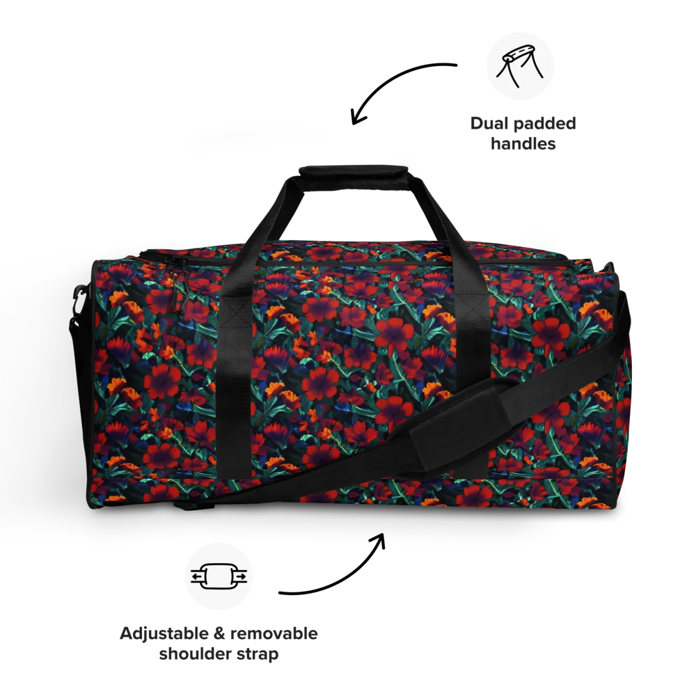 Crimson Jungle on Duffle Bag — Front