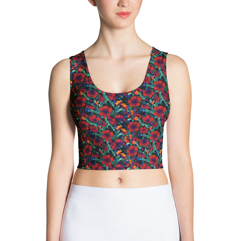 Crimson Jungle on Crop Top — Front