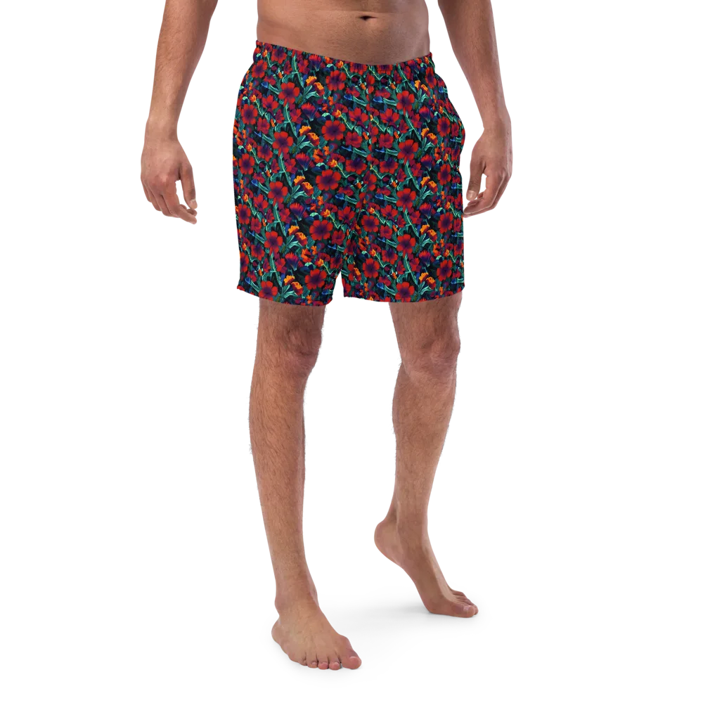 Crimson Jungle on Swim Trunks — Front