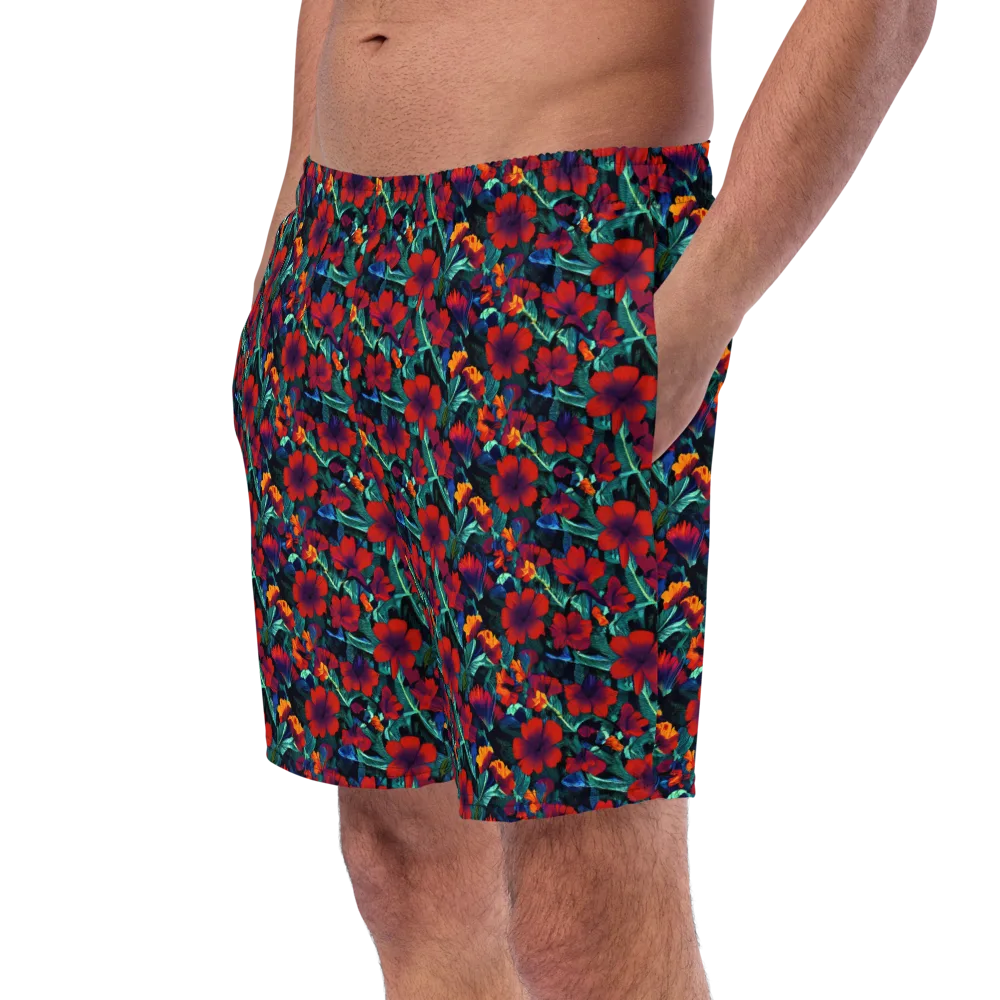 Crimson Jungle on Swim Trunks — Left Front