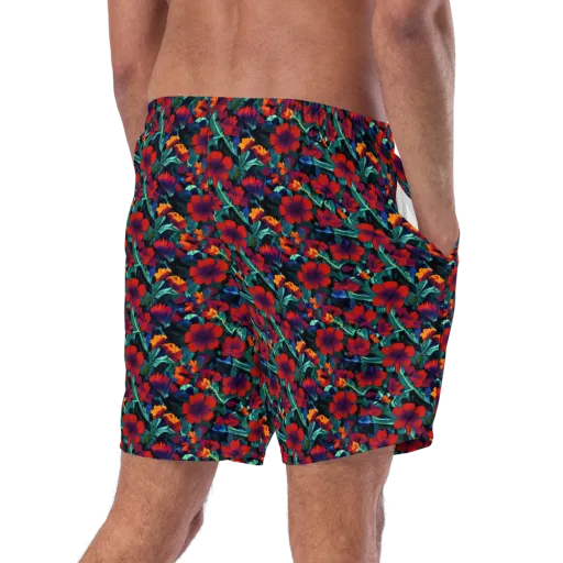 Crimson Jungle on a Swim Trunks