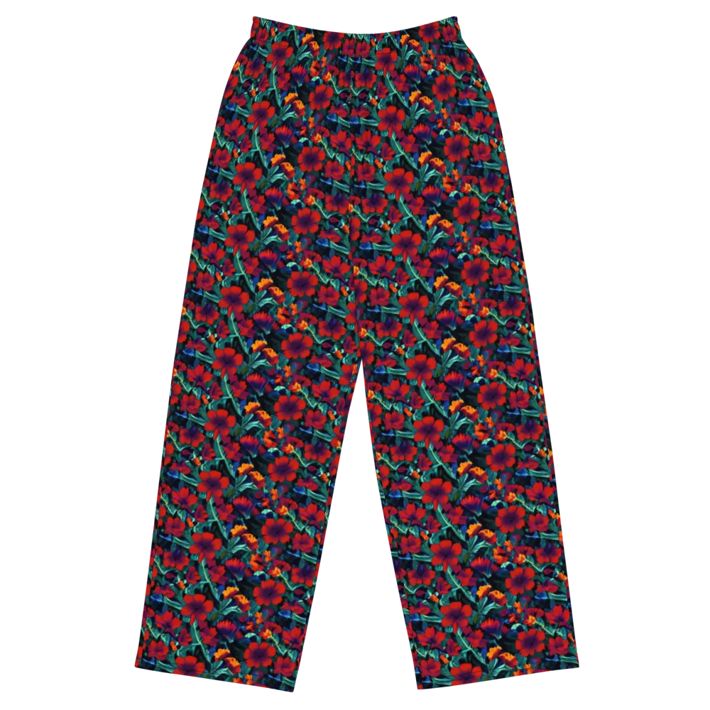 Crimson Jungle on Wide-Leg Pants — Front