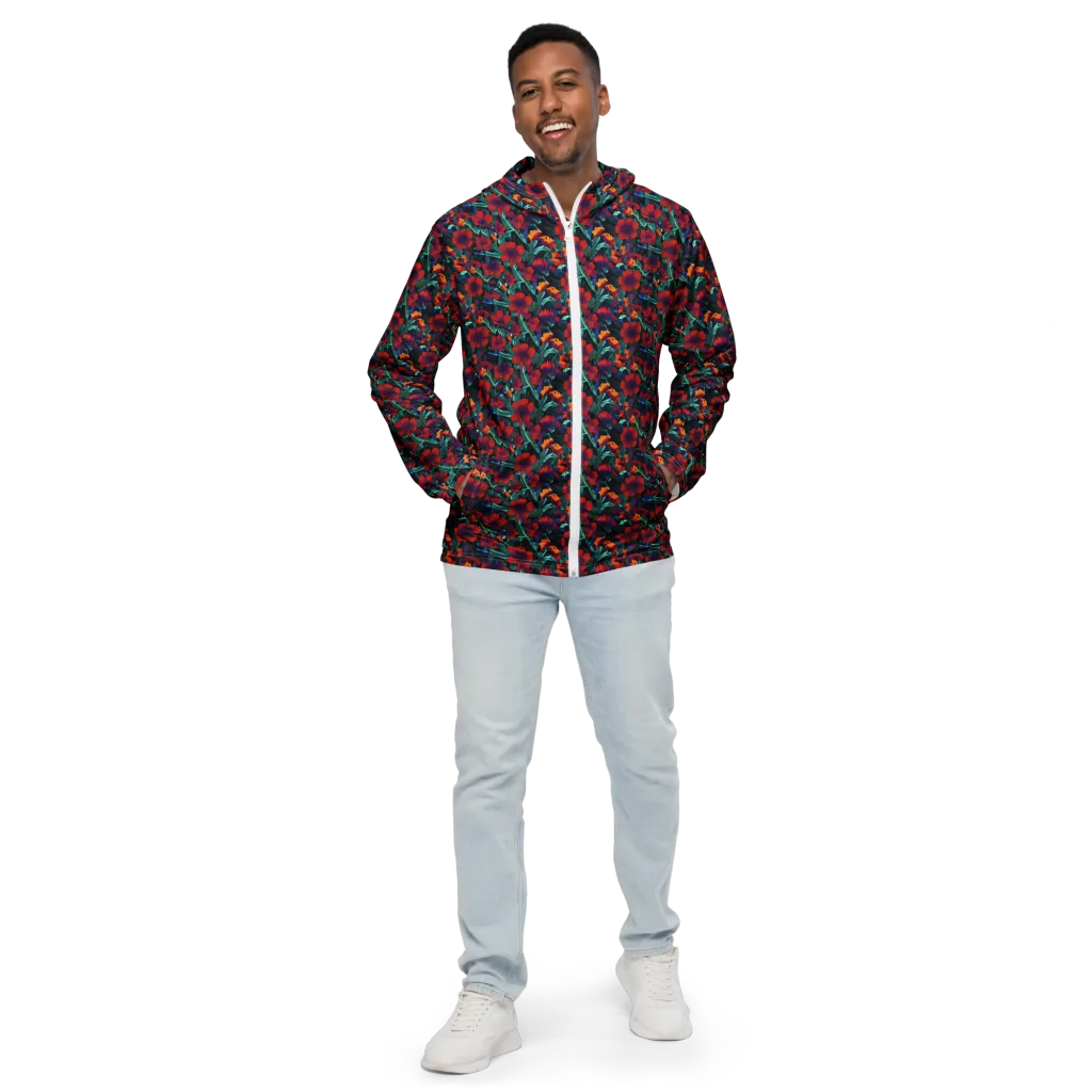 Crimson Jungle on Men's Windbreaker — Front