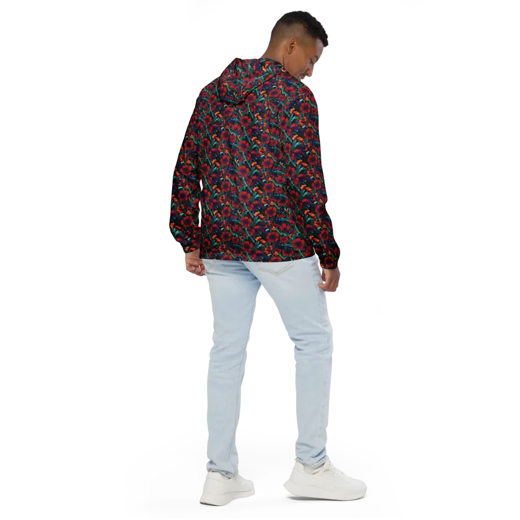 Crimson Jungle on Men's Windbreaker — Back