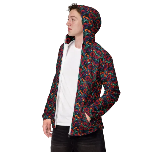 Crimson Jungle on a Men's Windbreaker