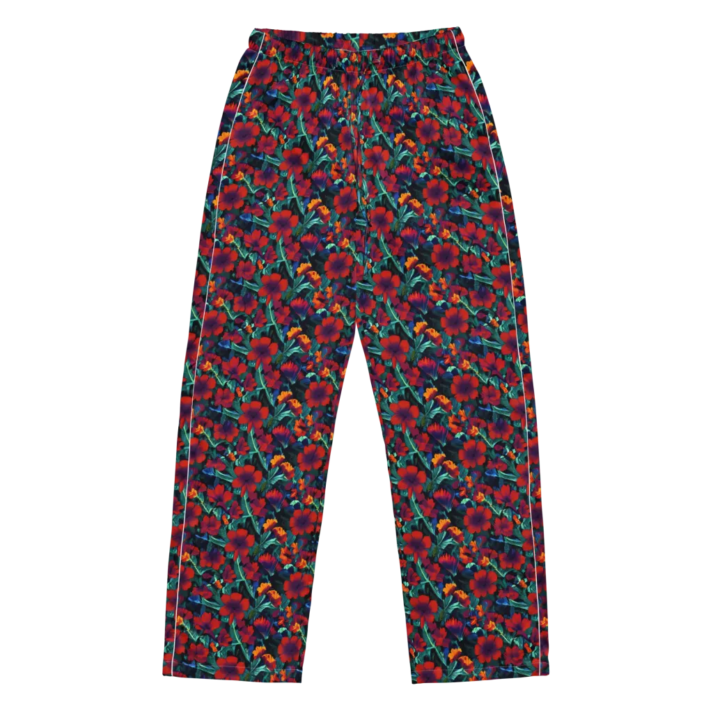 Crimson Jungle on Women's Pajama Pants — Front