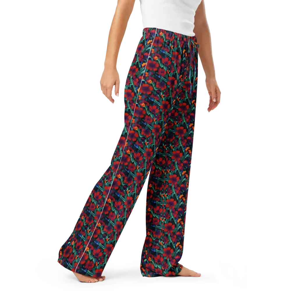 Crimson Jungle on Women's Pajama Pants — Right Front
