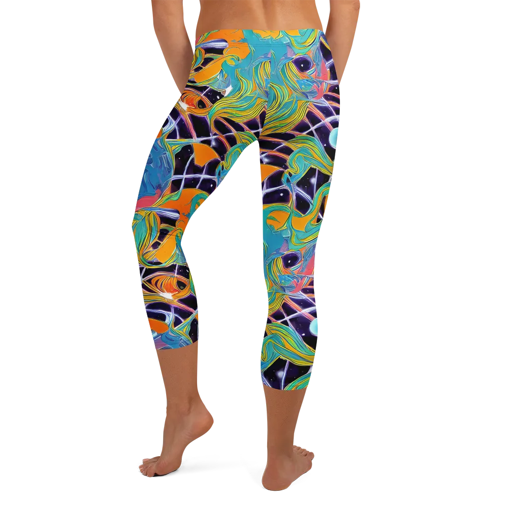 Prism Comet on Capri Leggings — Back