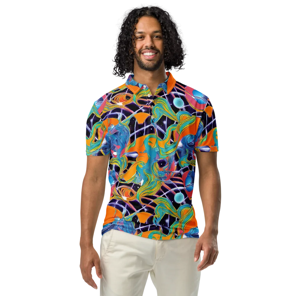 Prism Comet on Men's Slim Fit Polo Shirt — Front