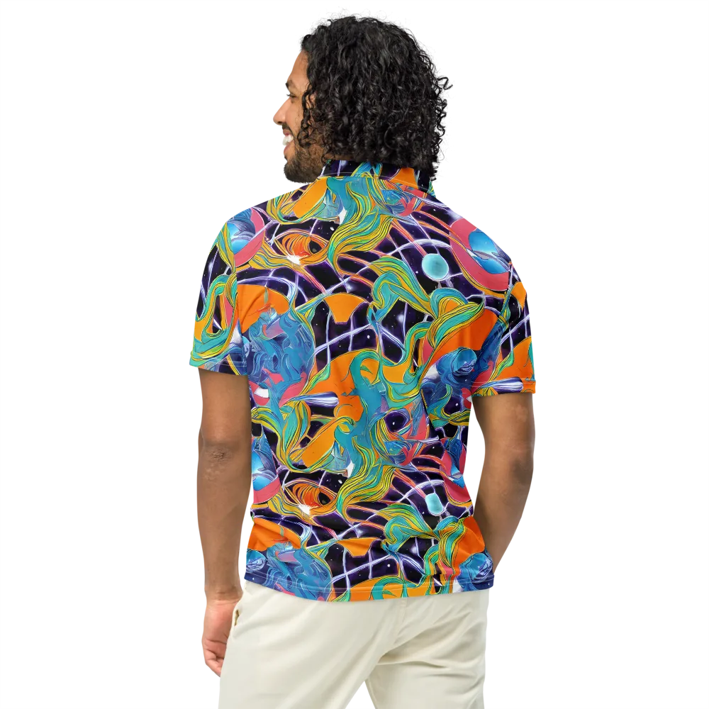 Prism Comet on Men's Slim Fit Polo Shirt — Back