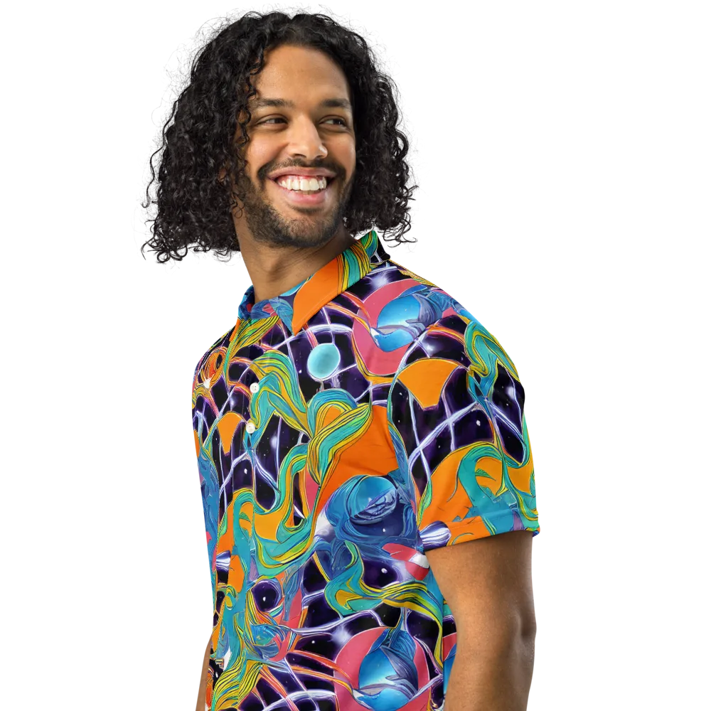 Prism Comet on Men's Slim Fit Polo Shirt — Left Front