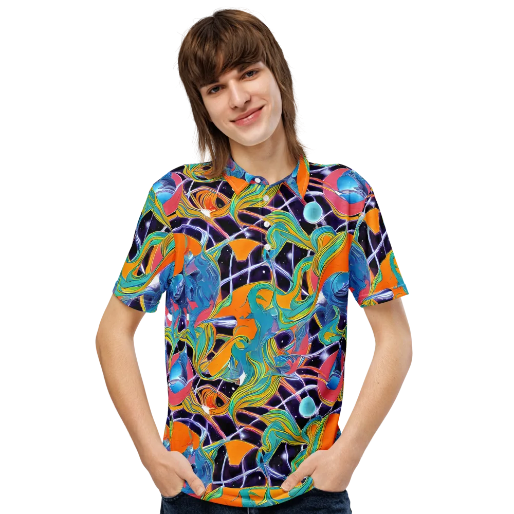 Prism Comet on Men's Slim Fit Polo Shirt — Front