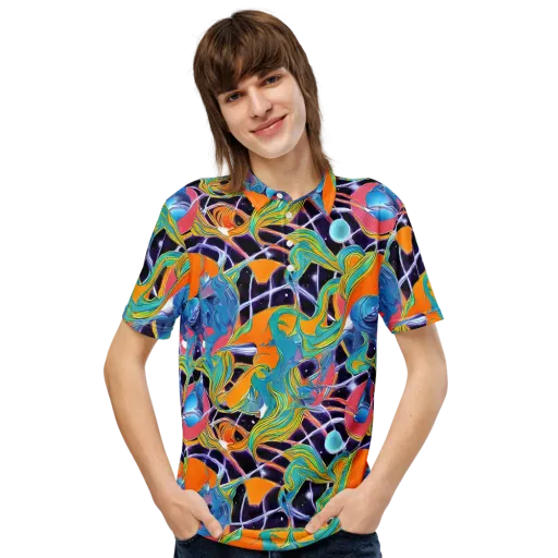 Prism Comet on a Men's Slim Fit Polo Shirt