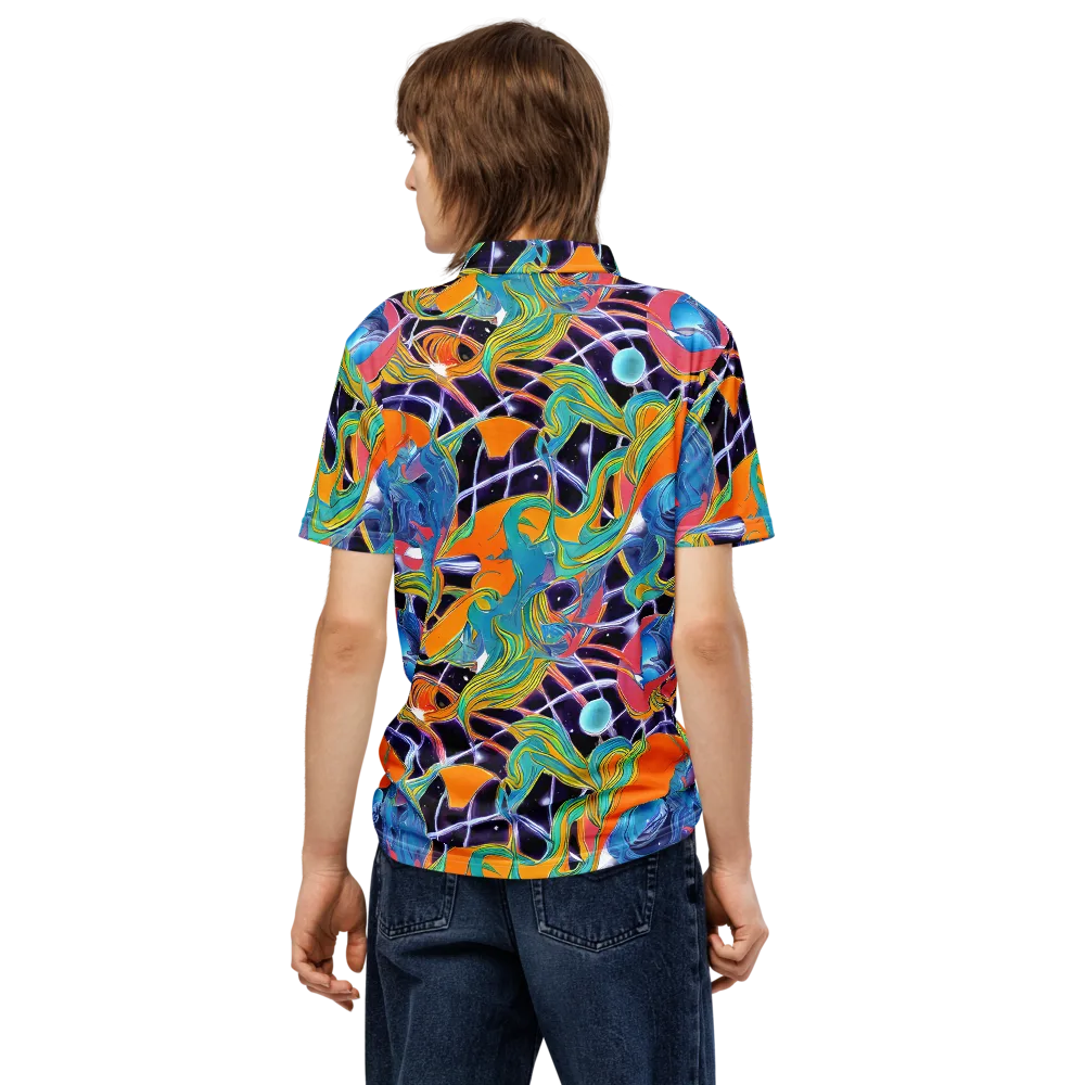 Prism Comet on Men's Slim Fit Polo Shirt — Back