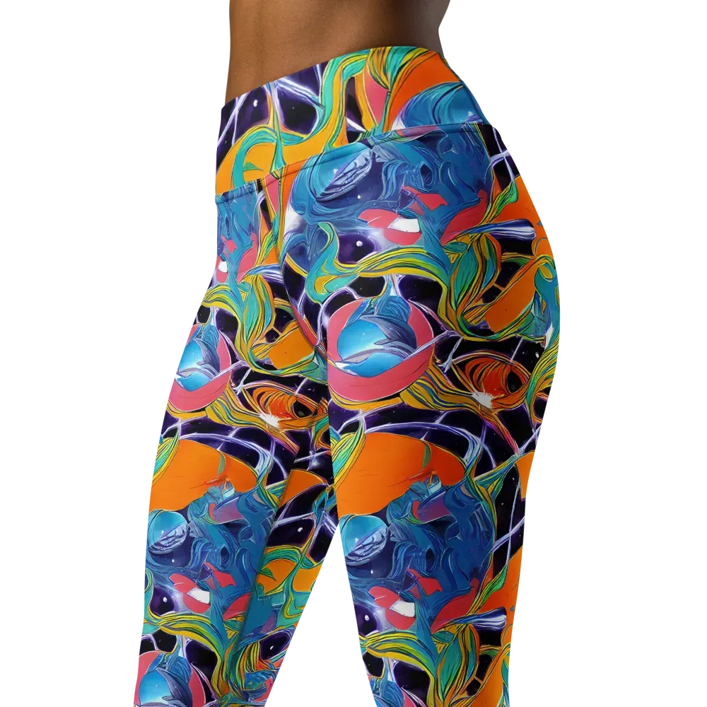 Prism Comet on Yoga Leggings — Left Front