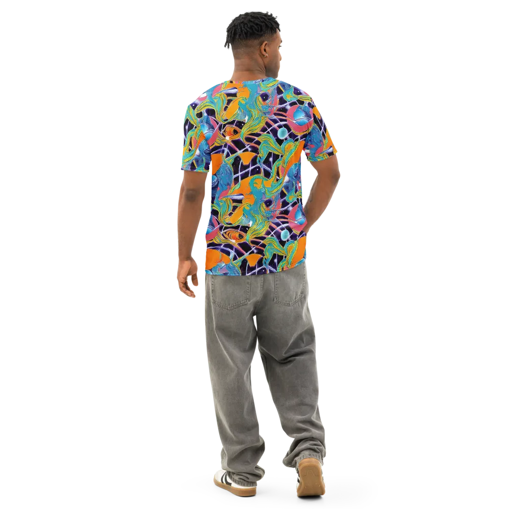 Prism Comet on Men's Cotton Crew Neck T-Shirt — Back