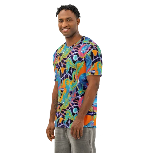 Prism Comet on a Men's Cotton Crew Neck T-Shirt