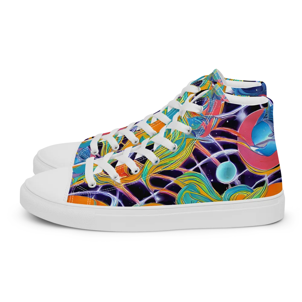 Prism Comet on Men's High Top Canvas Shoes — Left
