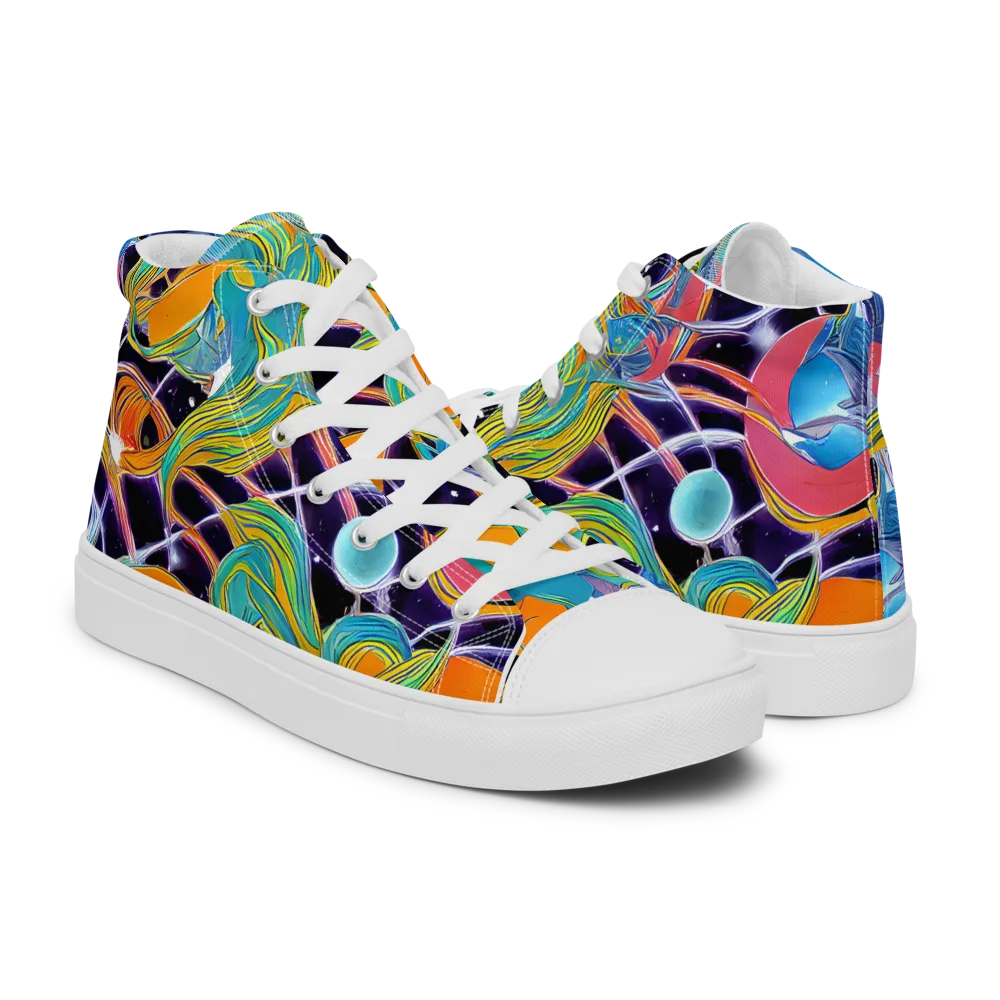 Prism Comet on Men's High Top Canvas Shoes — Right