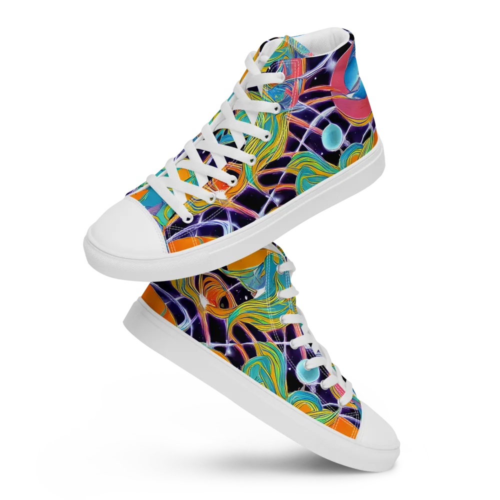 Prism Comet on Men's High Top Canvas Shoes — Front