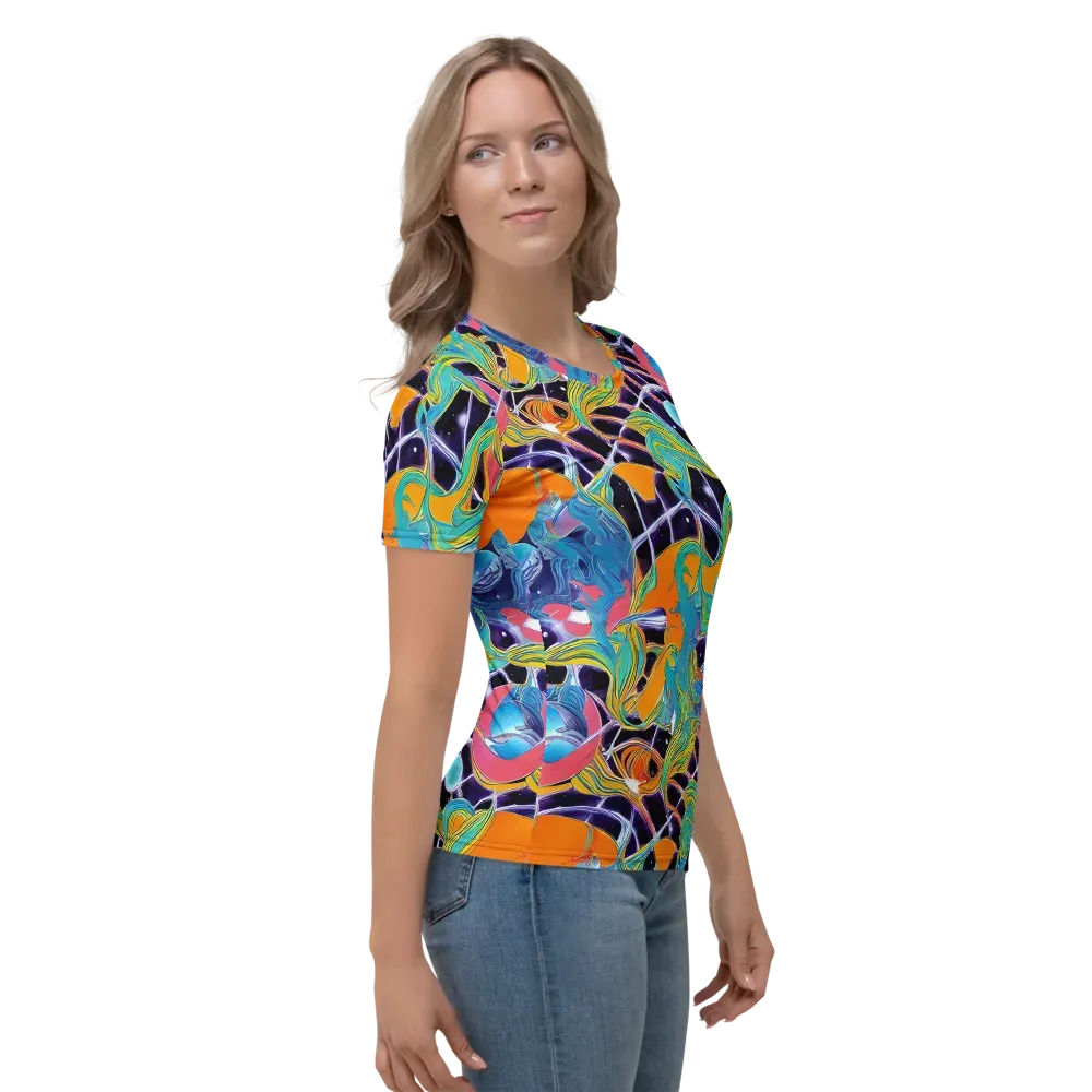 Prism Comet on Women's Crew Neck T-Shirt — Right