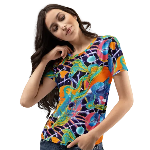Prism Comet on a Women's Crew Neck T-Shirt