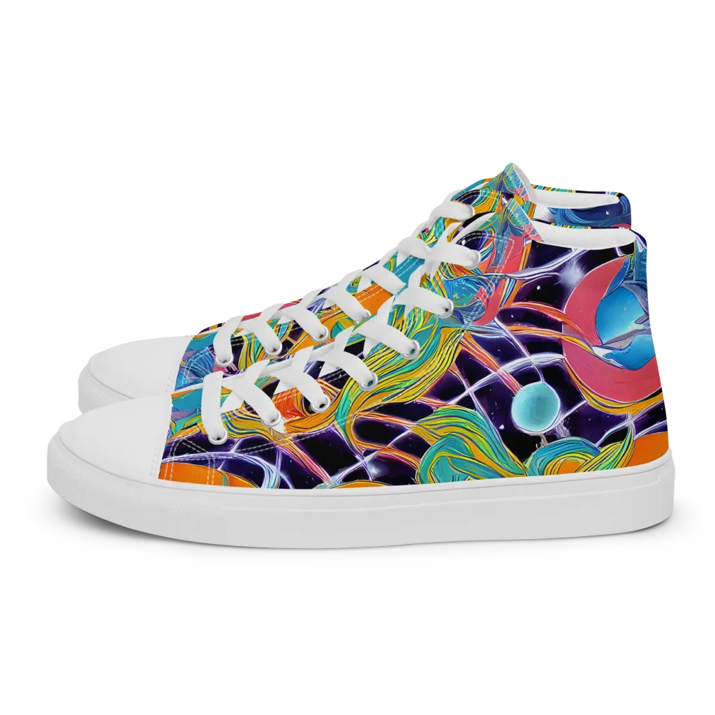 Prism Comet on Women's High Top Canvas Shoes — Left