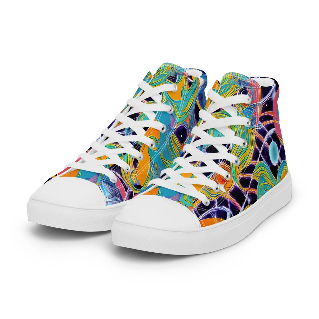 Prism Comet on Women's High Top Canvas Shoes — Left Front