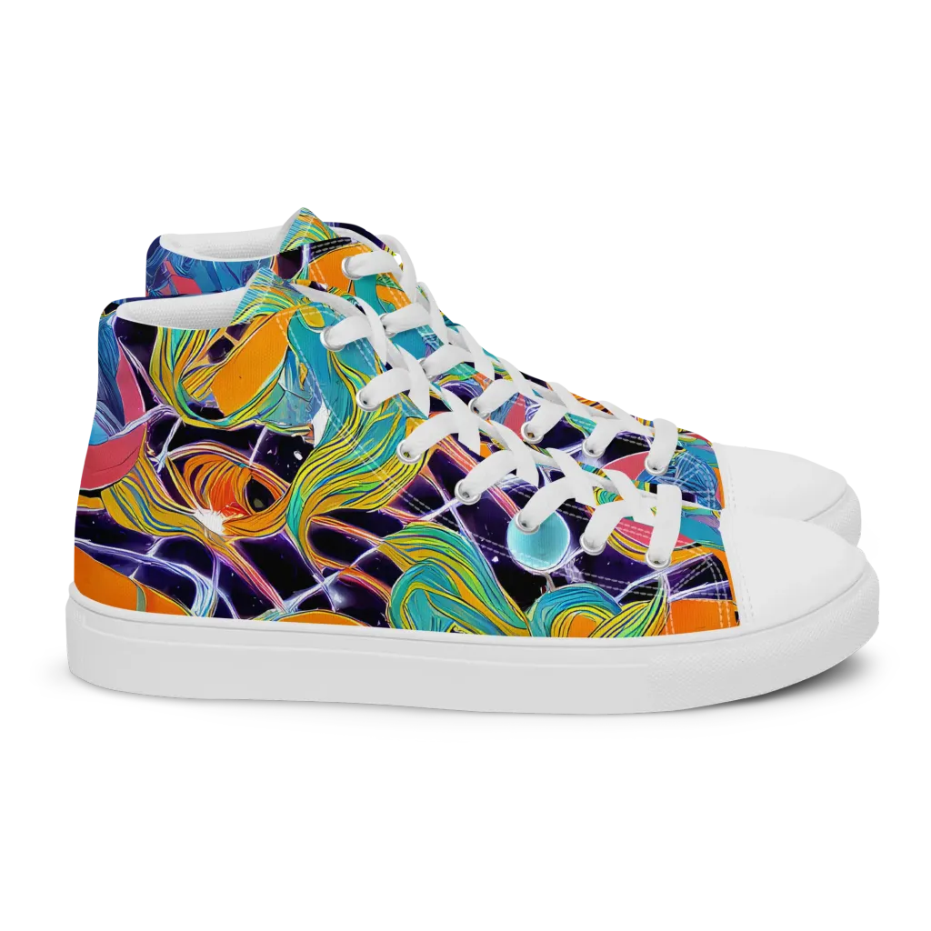 Prism Comet on Women's High Top Canvas Shoes — Right