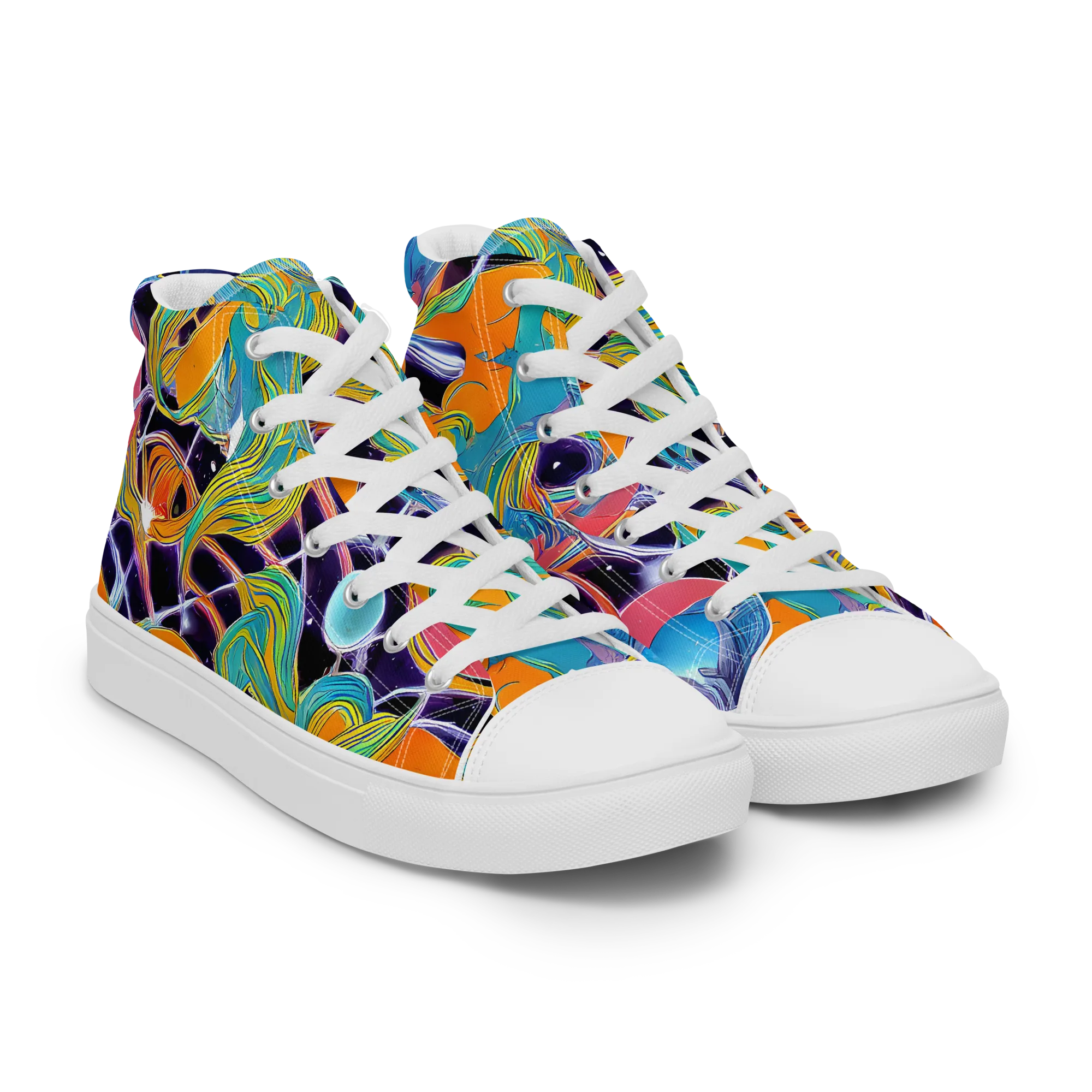 Prism Comet on Women's High Top Canvas Shoes — Right Front