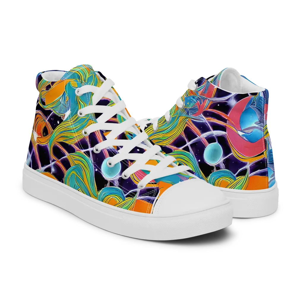 Prism Comet on Women's High Top Canvas Shoes — Right