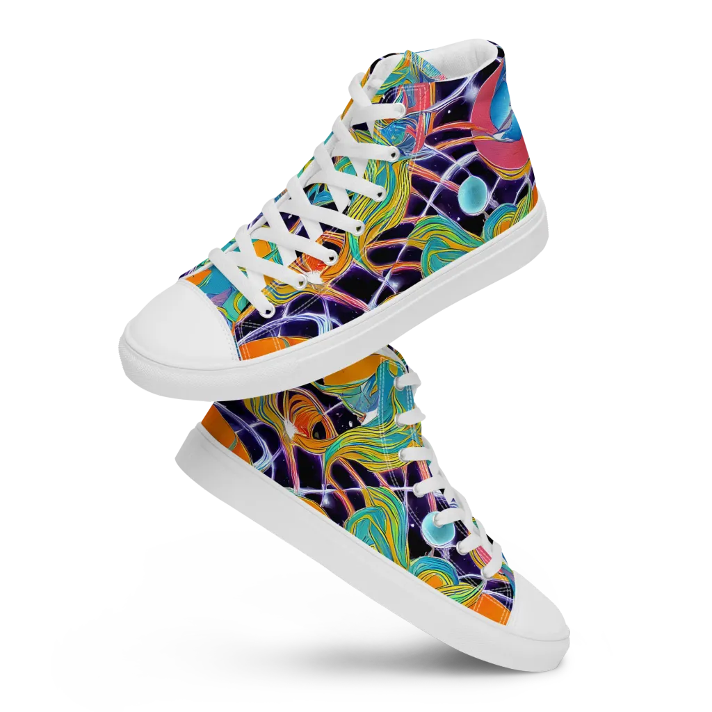 Prism Comet on Women's High Top Canvas Shoes — Front