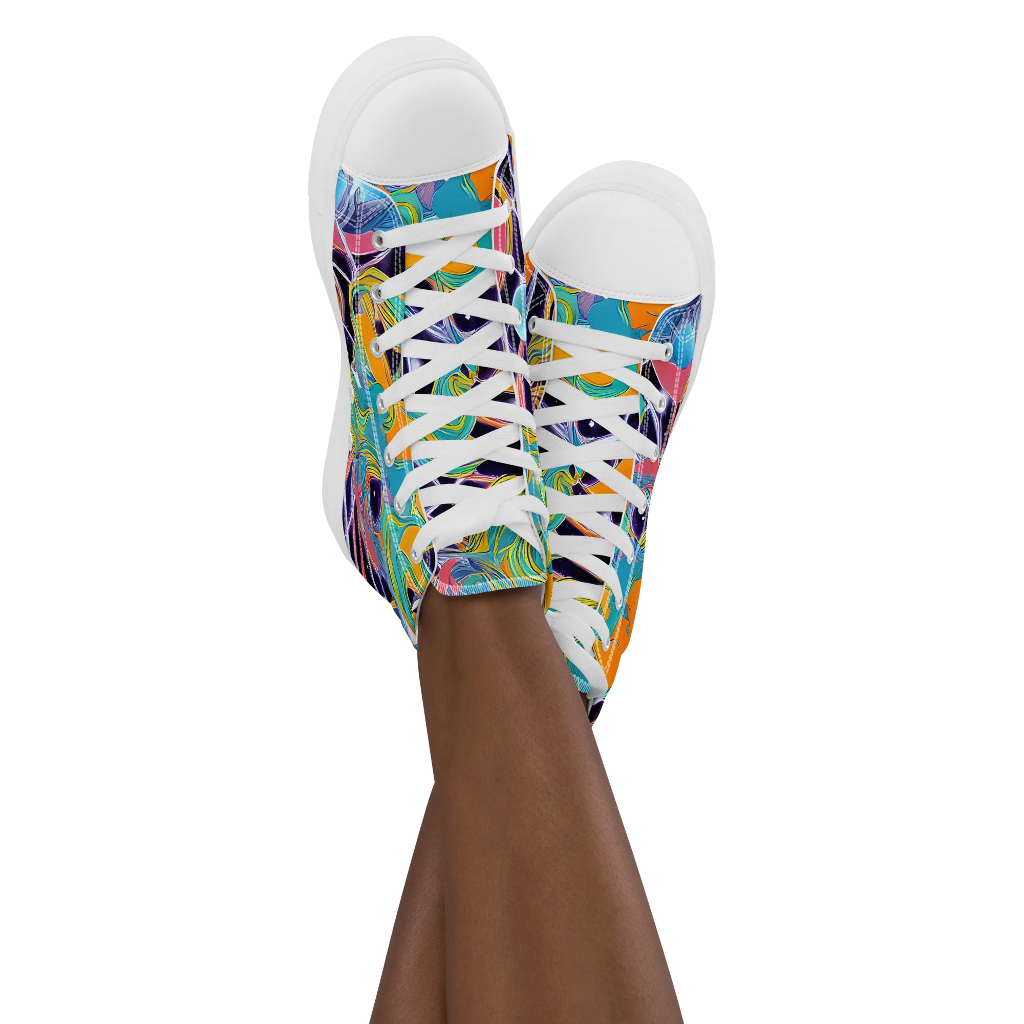 Prism Comet on Women's High Top Canvas Shoes — Front