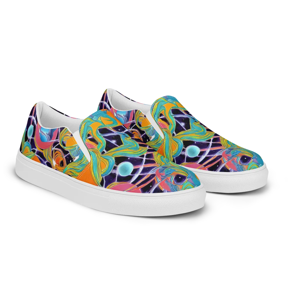 Prism Comet on Men's Slip-On Canvas Shoes — Right Front