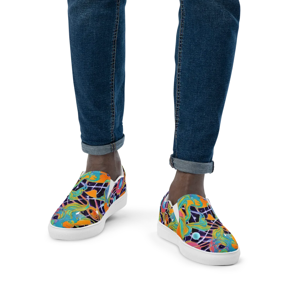 Prism Comet on Men's Slip-On Canvas Shoes — Front