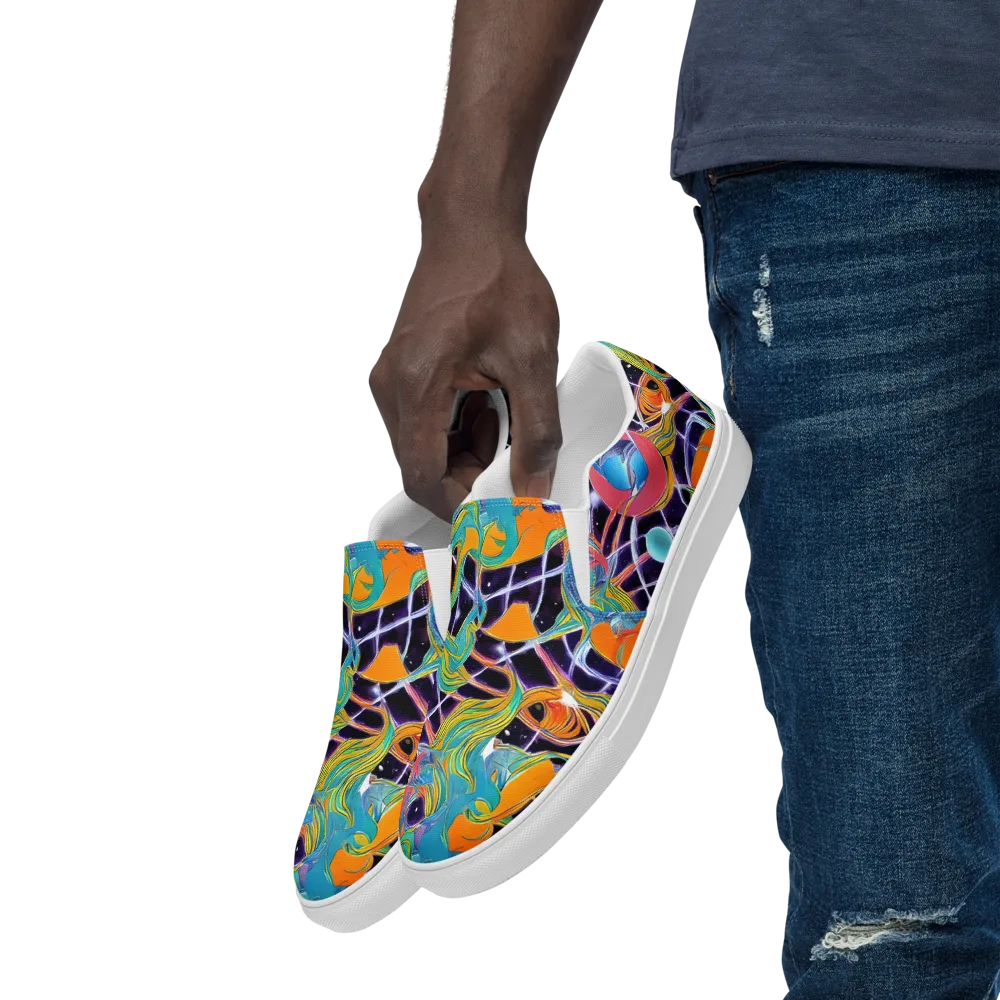 Prism Comet on Men's Slip-On Canvas Shoes — Left Front